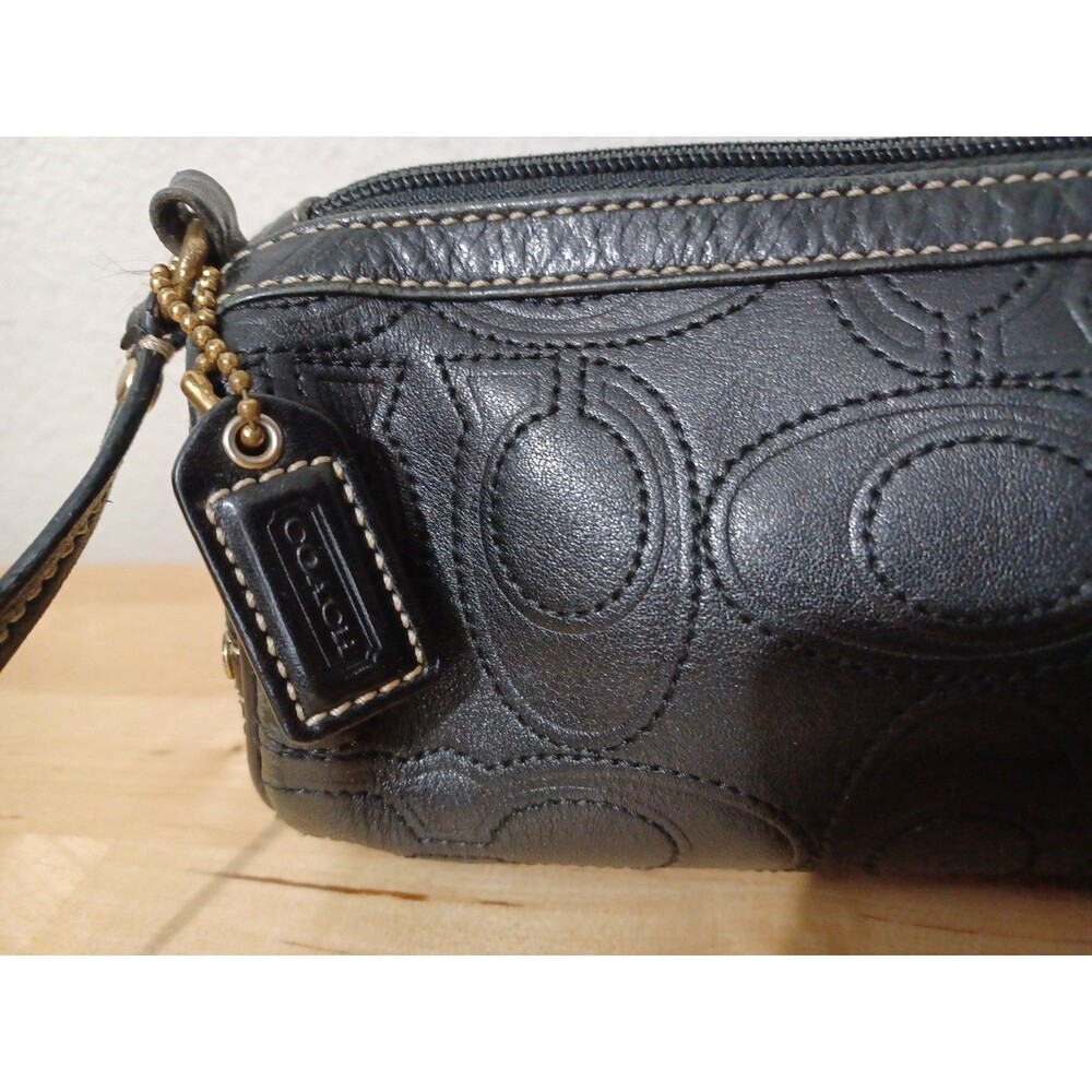 Vintage small Coach Rollbag in black Leather Signature - Picture 3 of 14